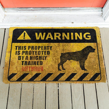 Gearhuman 3D This Property Is Protected By A Highly Trained Rottweiler Doormat