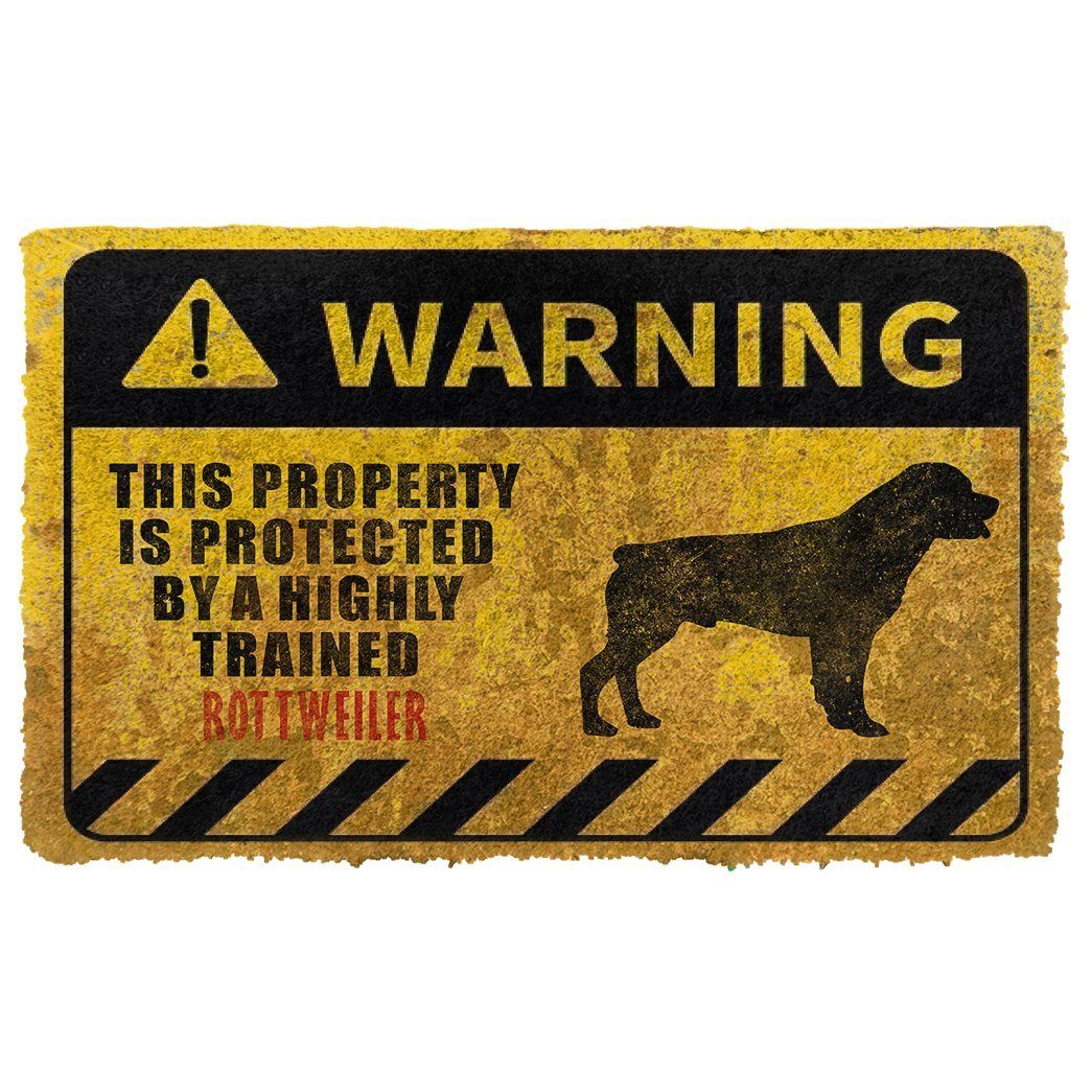 Gearhuman 3D This Property Is Protected By A Highly Trained Rottweiler Doormat ZK0306217 Doormat Doormat S(15,8inchx23,6inch) 