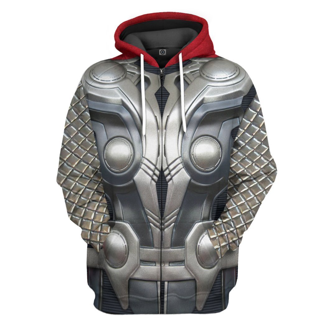 Gearhuman 3D Thor Odinson Custom Hoodie Apparel GW11093 3D Custom Fleece Hoodies Zip Hoodie S 
