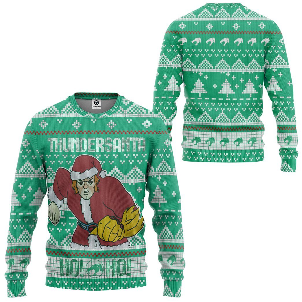 Gearhuman 3D Thundercats Ugly Christmas Sweater Custom Tshirt Hoodie Apparel GV30102 3D Apparel 