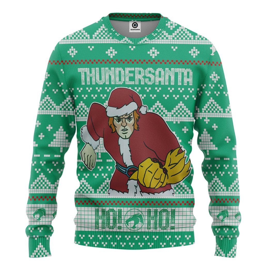 Gearhuman 3D Thundercats Ugly Christmas Sweater Custom Tshirt Hoodie Apparel GV30102 3D Apparel Long Sleeve S 