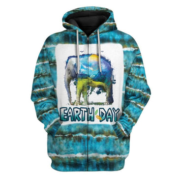 Gearhumans 3D Tie Dye Earth Day 50th Anniversary Custom Hoodie Apparel