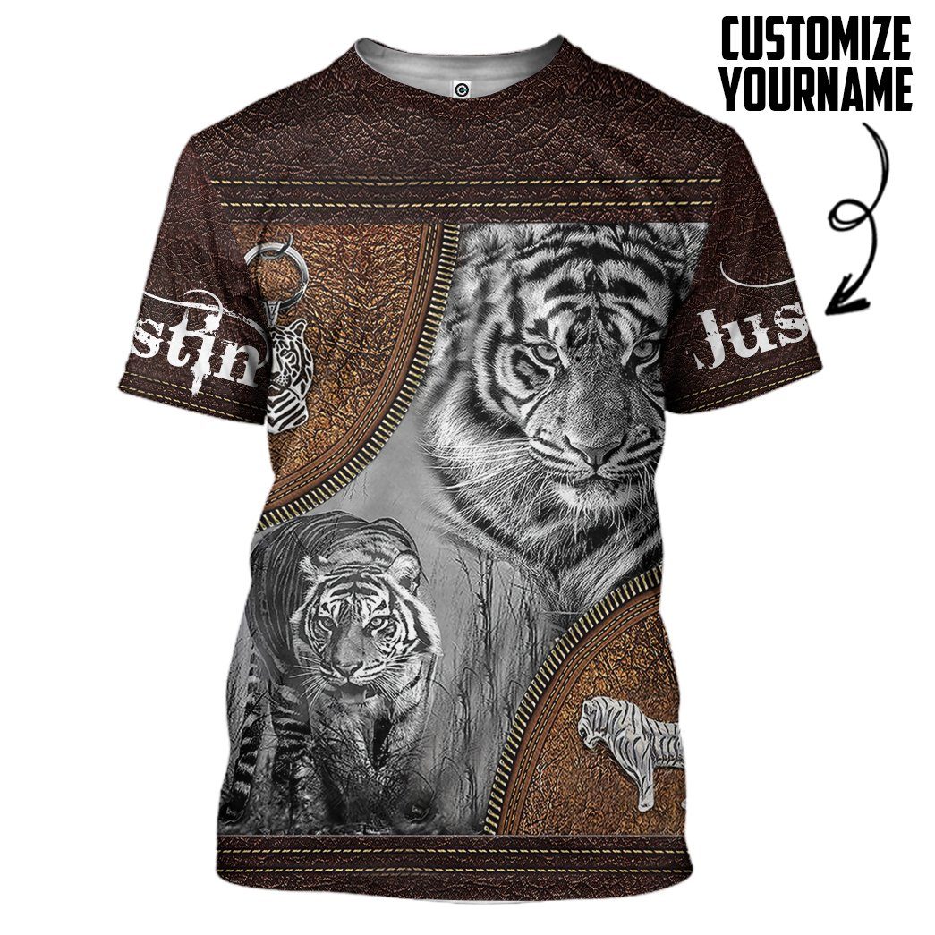 Gearhuman 3D Tiger Leather Custom Name Tshirt Hoodie Apparel GB26017 3D Apparel T-Shirt S