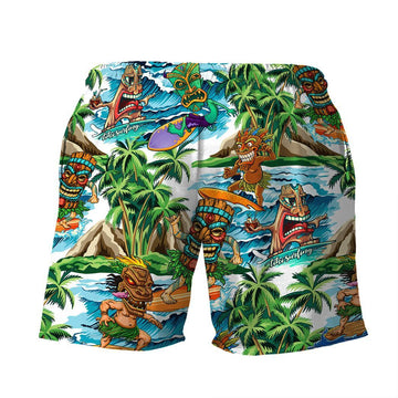 Gearhuman 3D Tiki Tiki Surfing Beach Shorts
