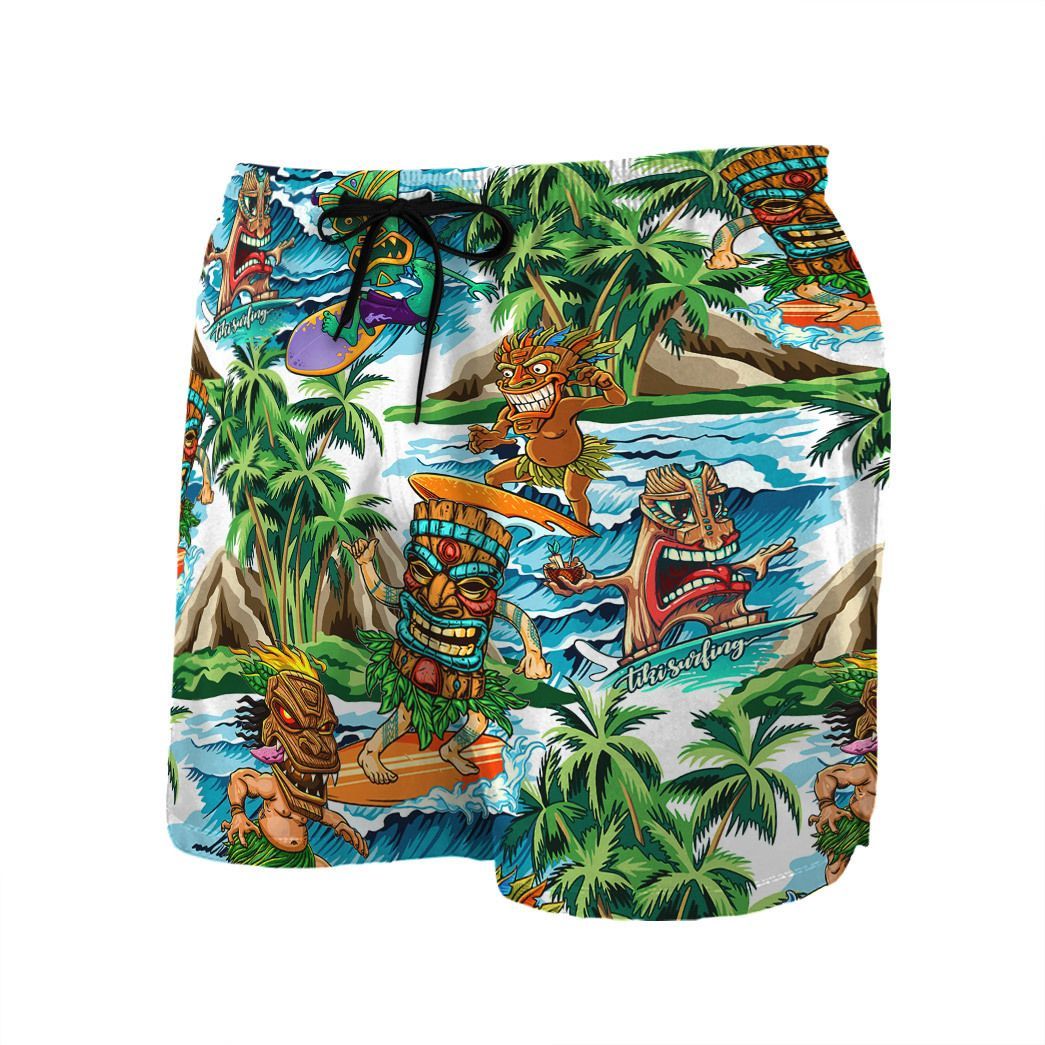 Gearhuman 3D Tiki Tiki Surfing Beach Shorts ZZ2506252 Men Shorts 