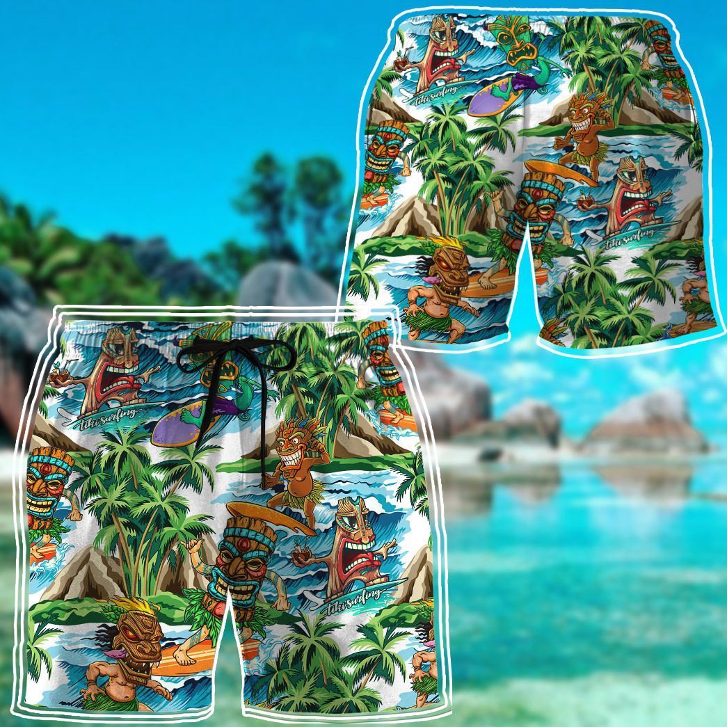 Gearhuman 3D Tiki Tiki Surfing Hawaii Shirt ZZ2506211 Short Sleeve Shirt 