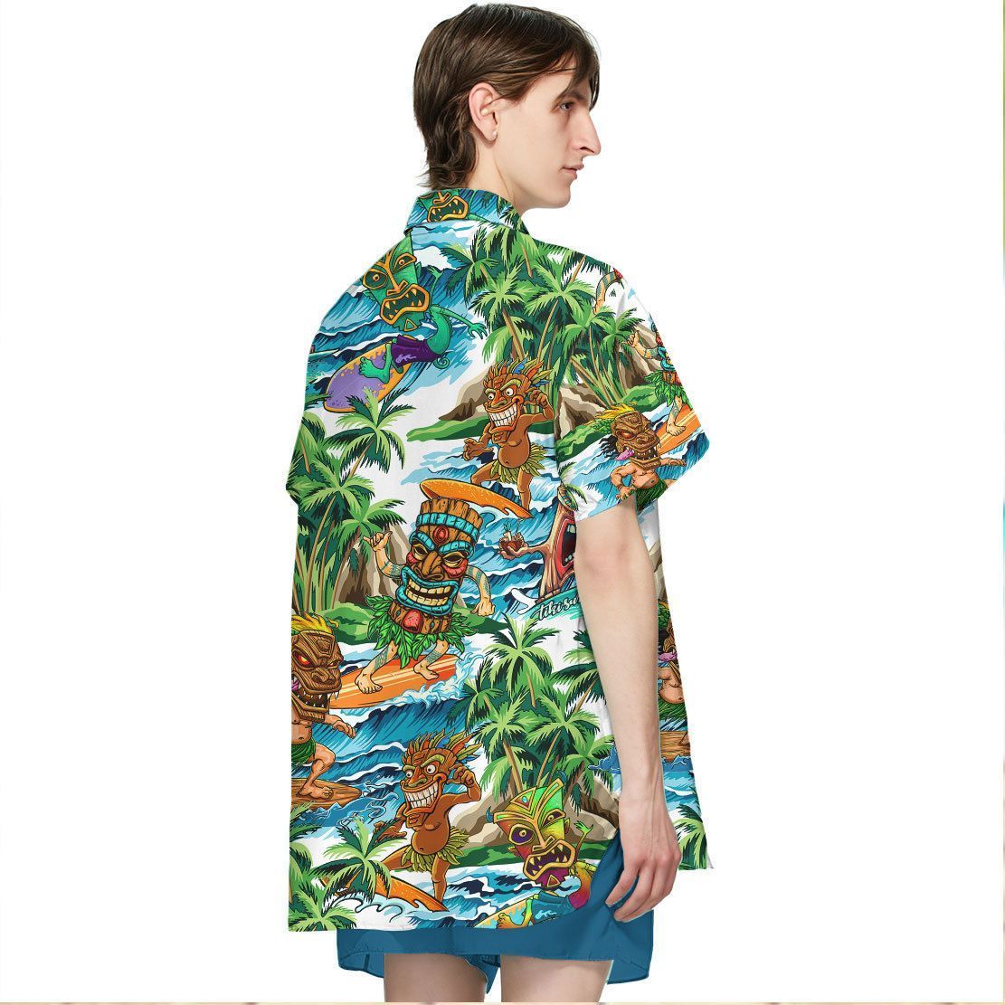 Gearhuman 3D Tiki Tiki Surfing Hawaii Shirt ZZ2506211 Short Sleeve Shirt 