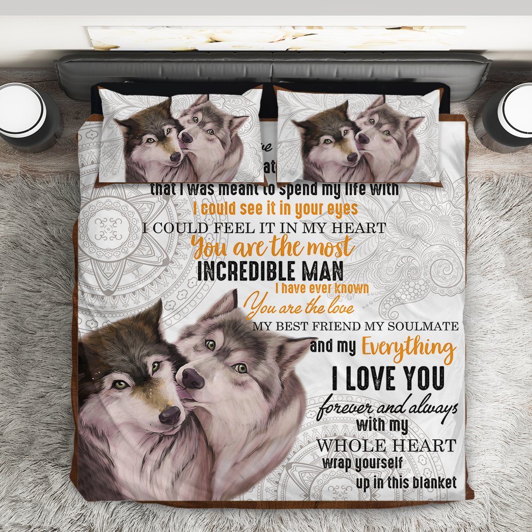 Gearhuman 3D To My Husband Wolf Custom Bedding Set GB14015 Bedding Set 