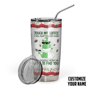 Gearhumans 3D Touch My Coffee Custom Name Design Vacuum Insulated Tumbler