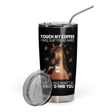 Gearhumans 3D Touch My Coffee Custom Name Design Vacuum Insulated Tumbler