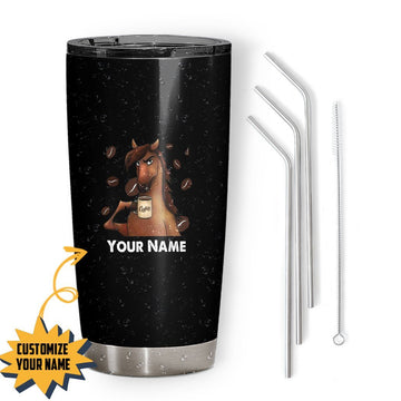 Gearhumans 3D Touch My Coffee Custom Name Design Vacuum Insulated Tumbler