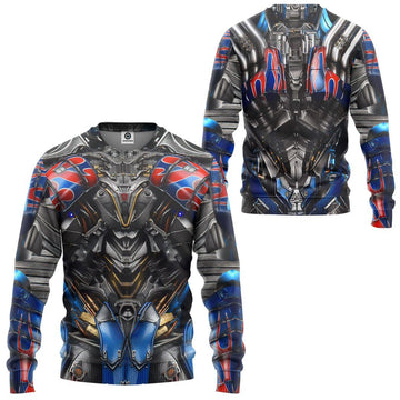 Gearhumans 3D Transformer Optimus Prime Custom Tshirt Hoodie Apparel