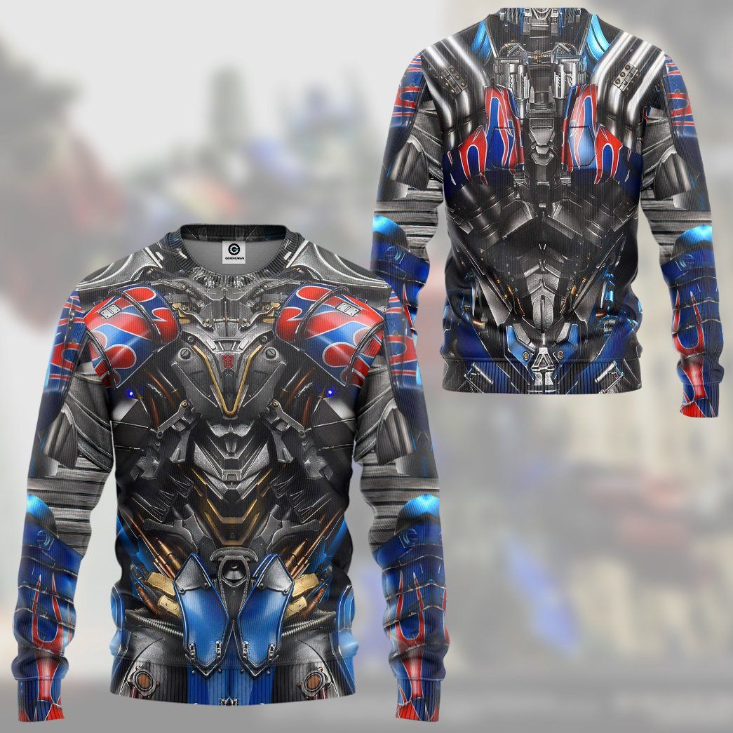 Gearhuman 3D Transformer Optimus Prime Custom Tshirt Hoodie Apparel GW13018 3D Apparel