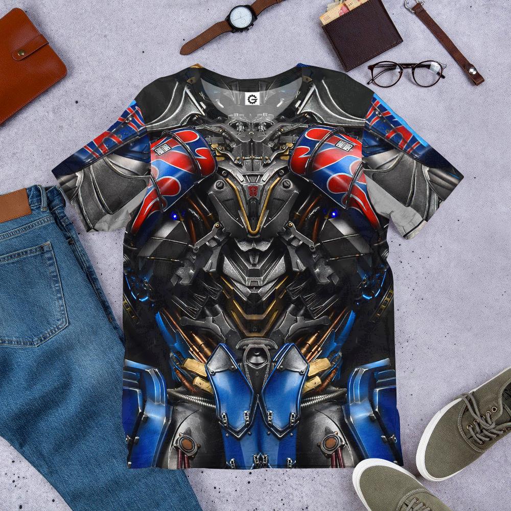Gearhumans 3D Transformer Optimus Prime Custom Tshirt Hoodie Apparel T-Shirt / 2XL