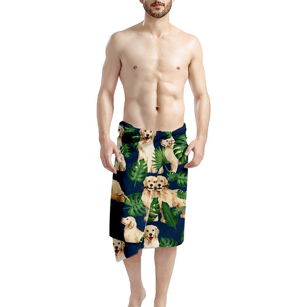 Gearhuman 3D Tropical Golden Retrievers Beach Towel ZK1905215 Towel 