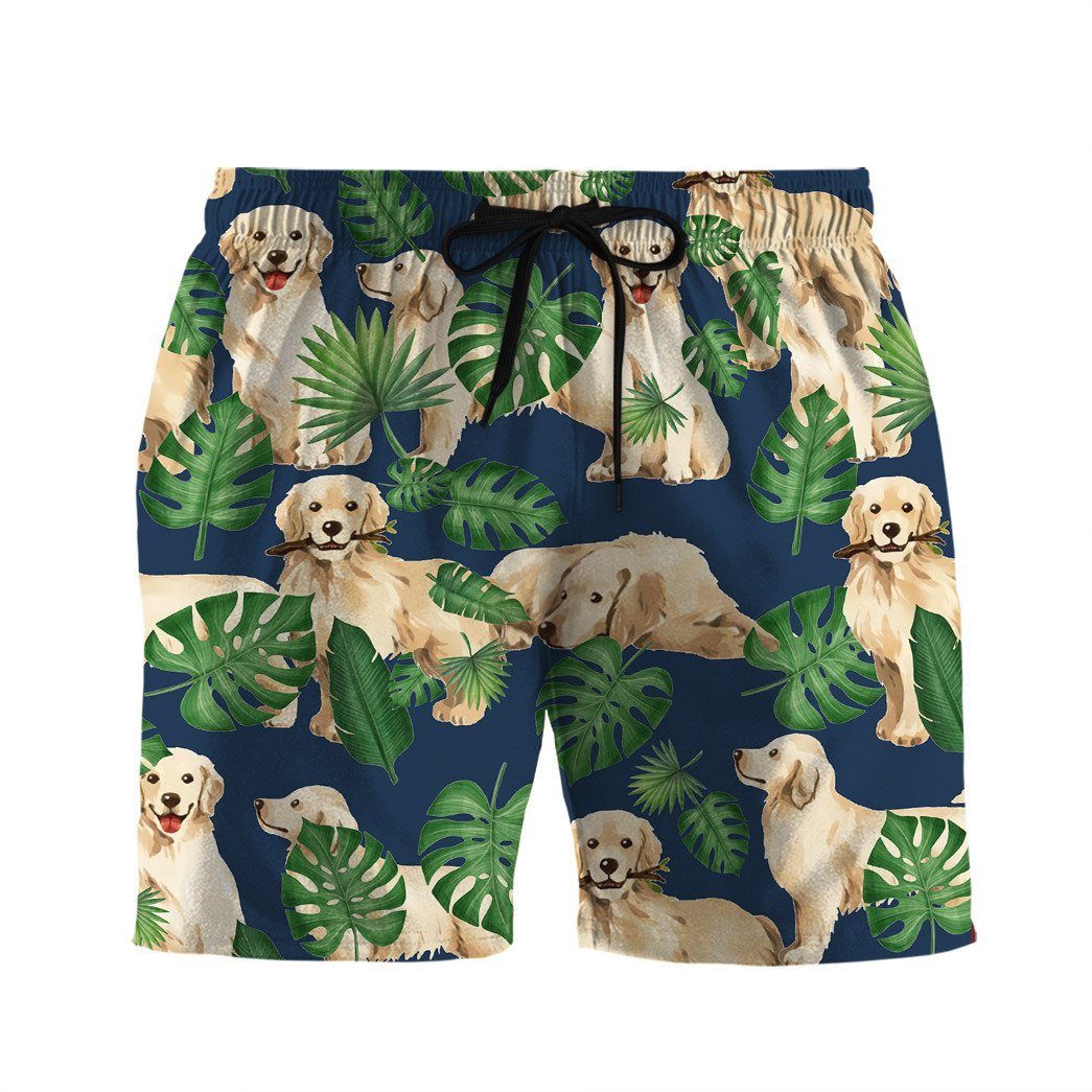 Gearhuman 3D Tropical Golden Retrievers Shorts ZK0706213 Men Shorts S 