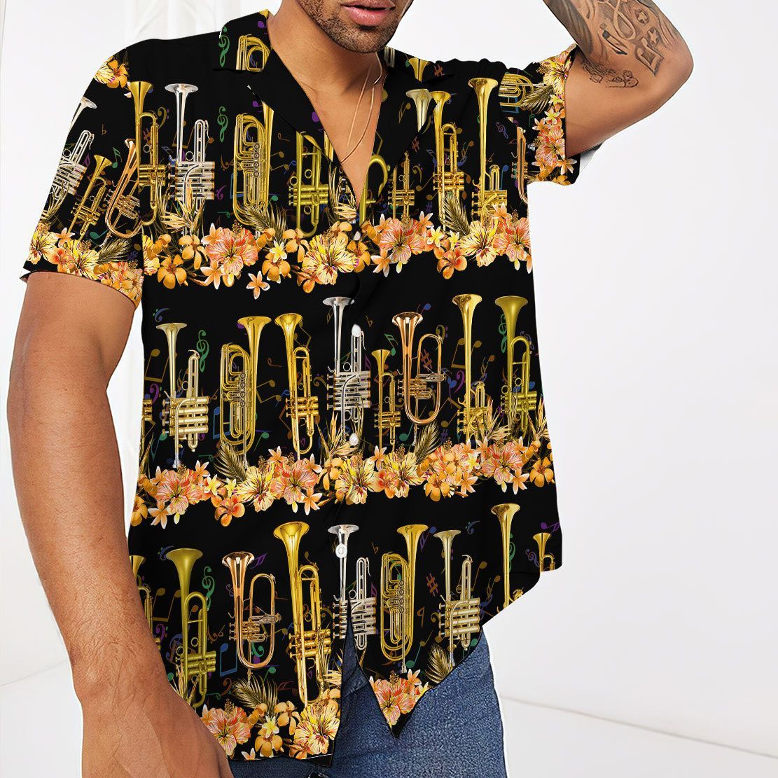 Gearhuman 3D Trumpet Hawaii Shirt ZZ2506218 Short Sleeve Shirt 