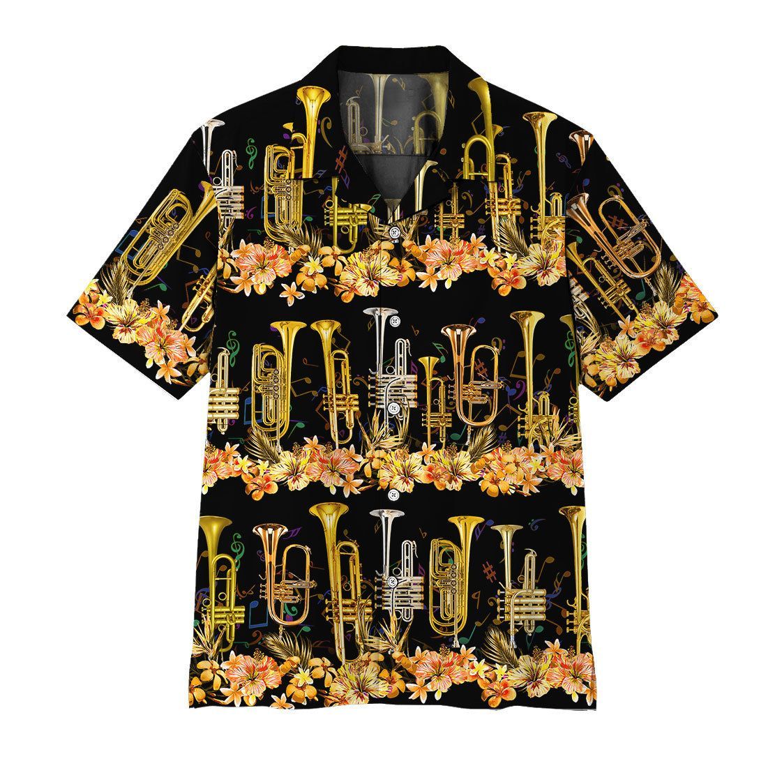 Gearhuman 3D Trumpet Hawaii Shirt ZZ2506218 Short Sleeve Shirt Short Sleeve Shirt S 