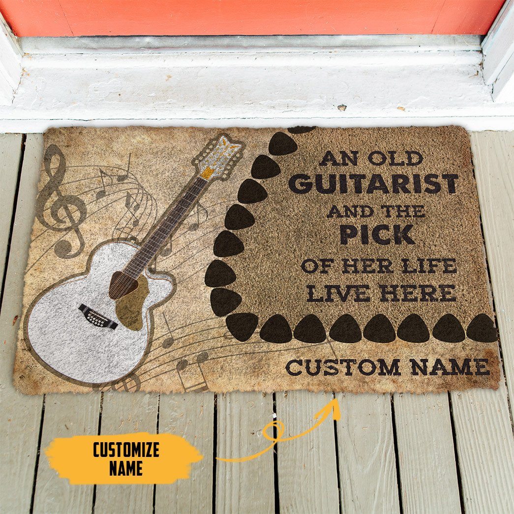 GearHuman 3D Twelve-string Guitars An Old Guitarist Custom Doormat GR21016 Doormat 