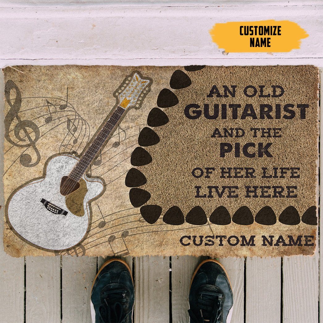GearHuman 3D Twelve-string Guitars An Old Guitarist Custom Doormat GR21016 Doormat 