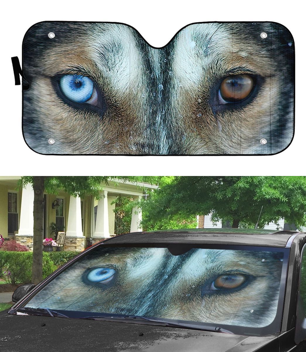 Gearhuman 3D Two-Color Eyes Wolf Sunshade ZK0707211 Auto Sunshade 