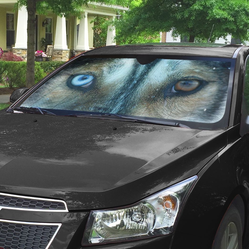 Gearhuman 3D Two-Color Eyes Wolf Sunshade ZK0707211 Auto Sunshade 