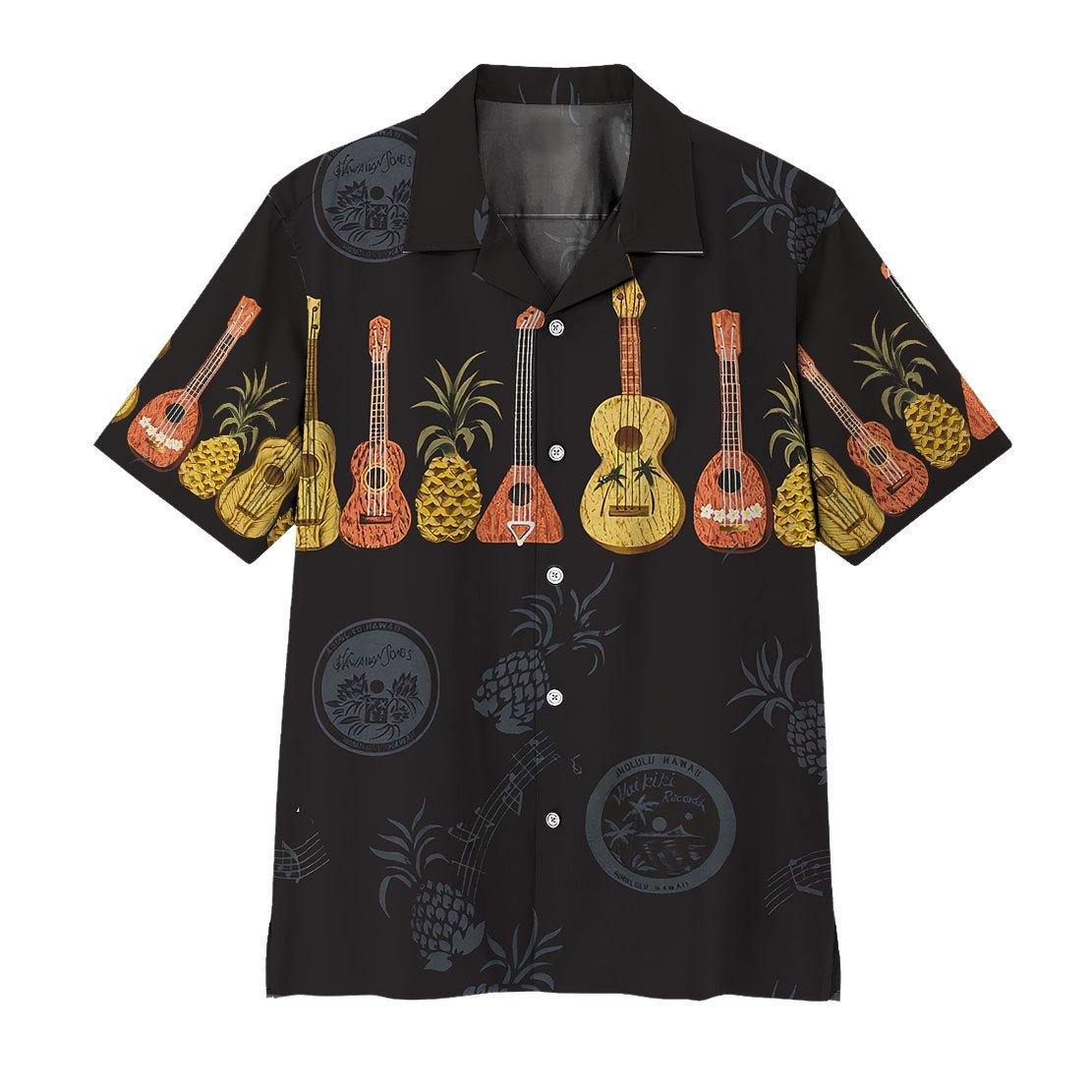 Gearhuman 3D Ukulele Hawaii Shirt ZK0206214 Hawai Shirt Short Sleeve Shirt S 