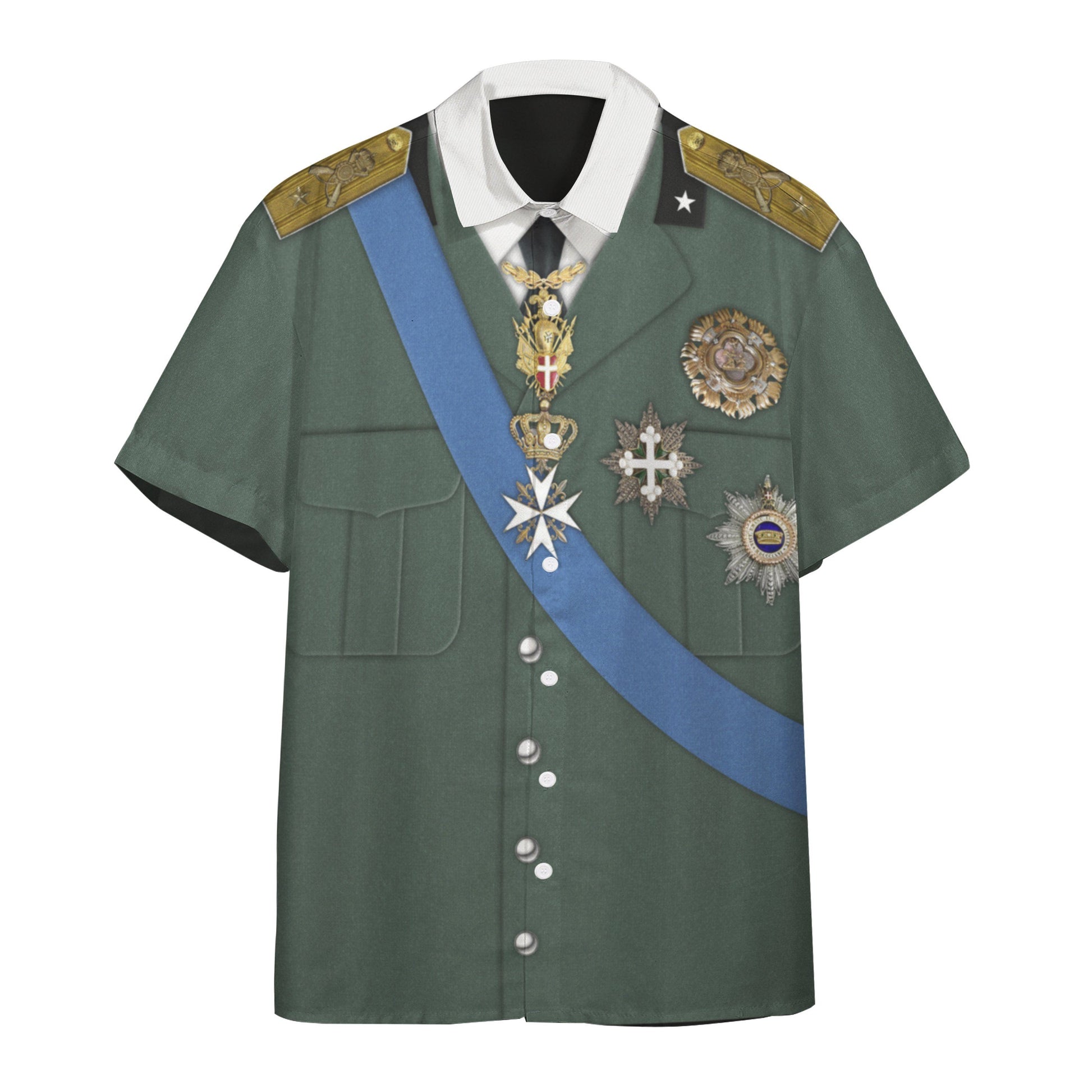 Gearhuman 3D Umberto II of Italy Custom Short Sleeve Shirt GW171173 Short Sleeve Shirt Short Sleeve Shirt S 