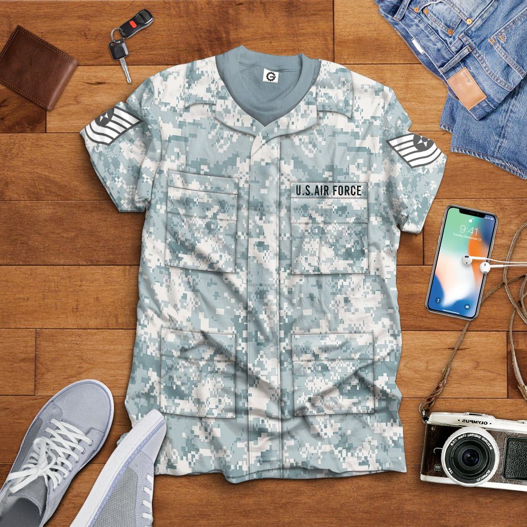 Gearhuman 3D US Airforce Airman Battle Uniform Tshirt Hoodie Apparel GK081217 3D Apparel 