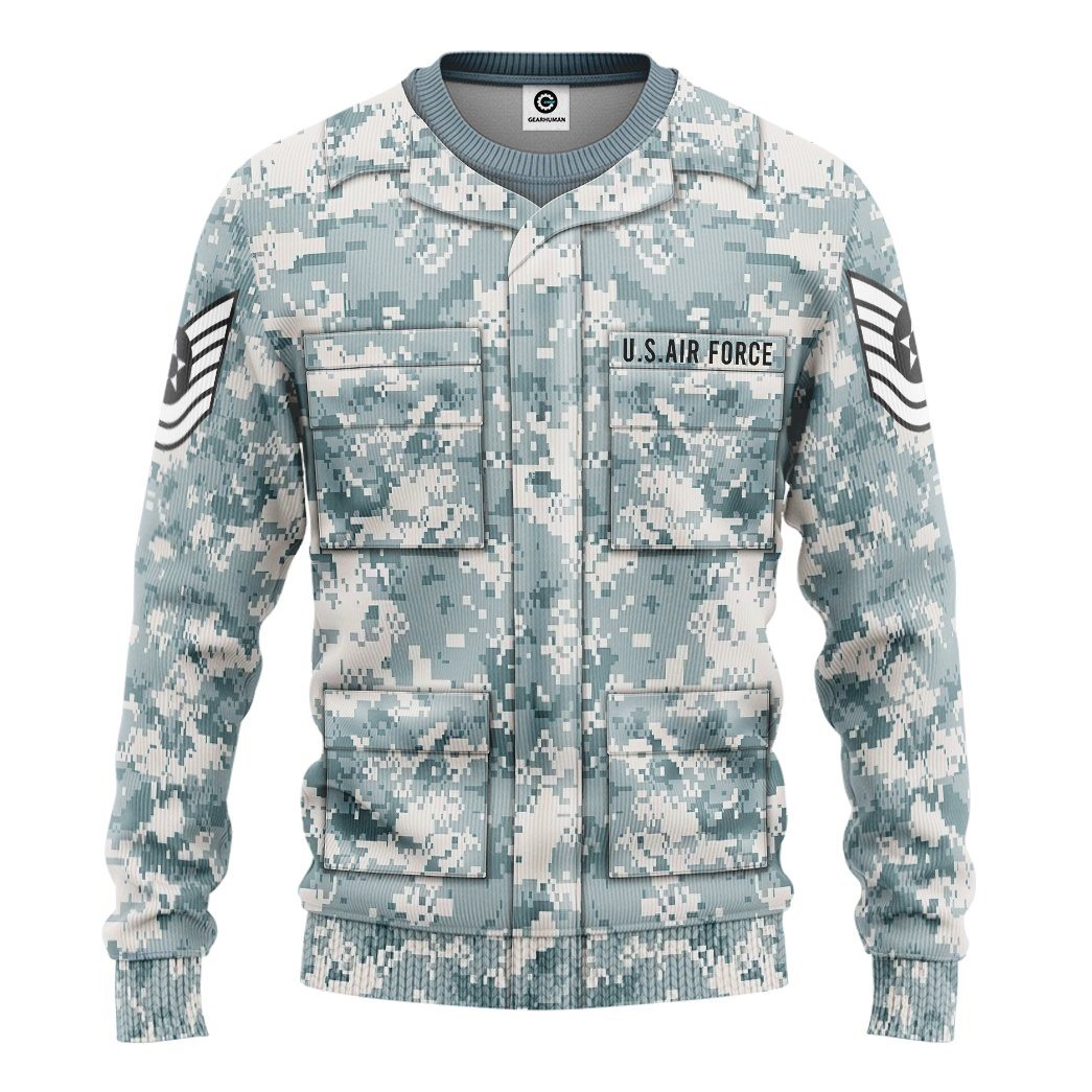 Gearhuman 3D US Airforce Airman Battle Uniform Tshirt Hoodie Apparel GK081217 3D Apparel Long Sleeve S 