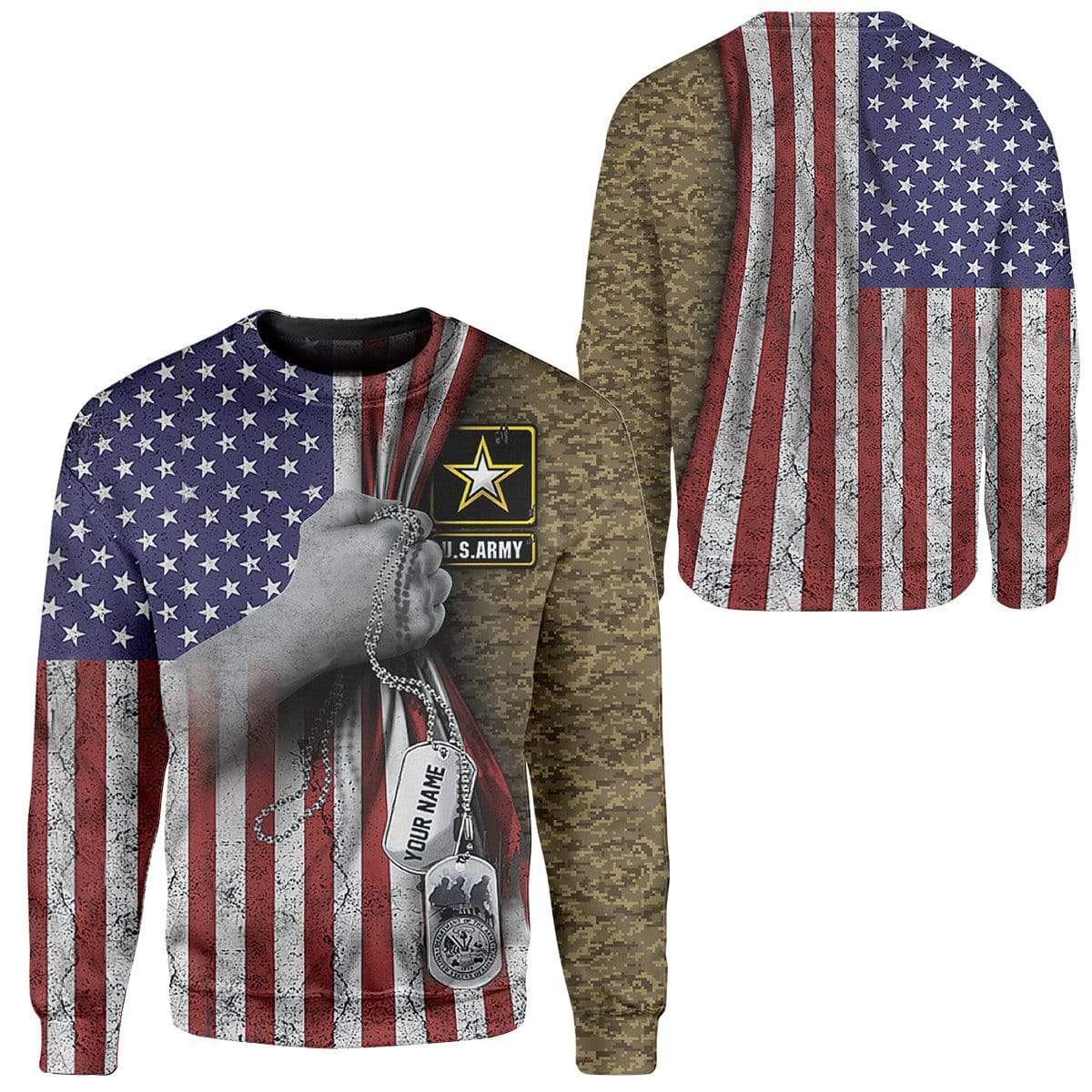 Gearhuman 3D US Army Custom Name T-Shirts Hoodies Apparel HD-DT0502206 3D Custom Fleece Hoodies 