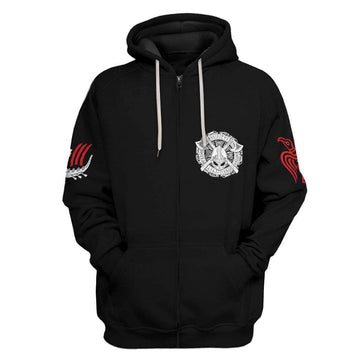 Gearhumans 3D Victory Or Valhalla Custom Hoodie Apparel