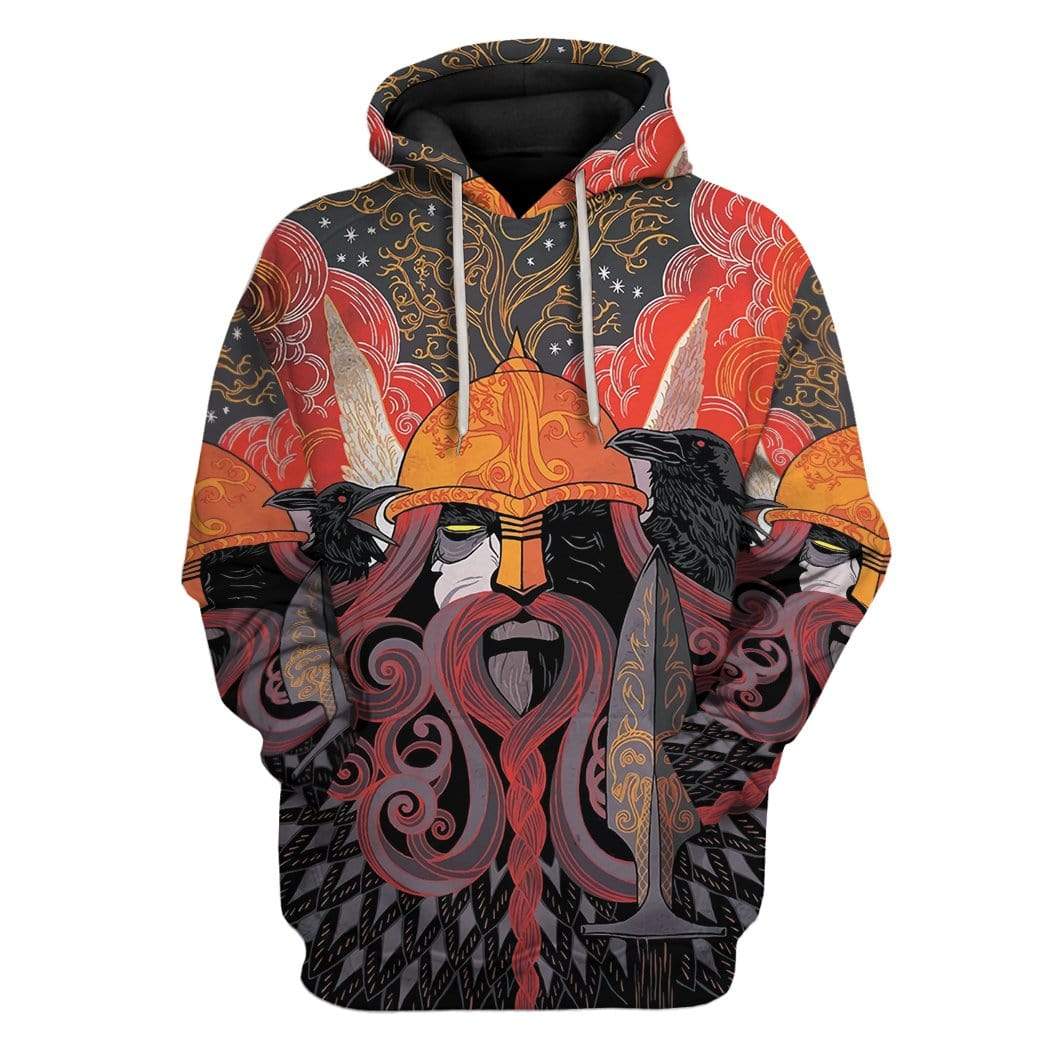 Gearhuman 3D Viking Custom Fleece Hoodie Apparel GA03039 3D Custom Fleece Hoodies Hoodie S 