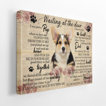 Gearhuman 3D Waiting At The Door Corgi Custom Canvas GB017022 Canvas