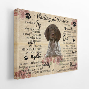 Gearhumans 3D Waiting At The Door German Shorthaired Dog Custom Canvas