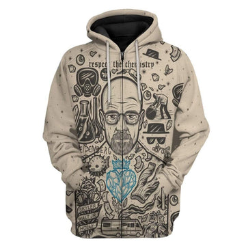 Gearhumans 3D Walter White Breaking Bad Custom Hoodie Apparel