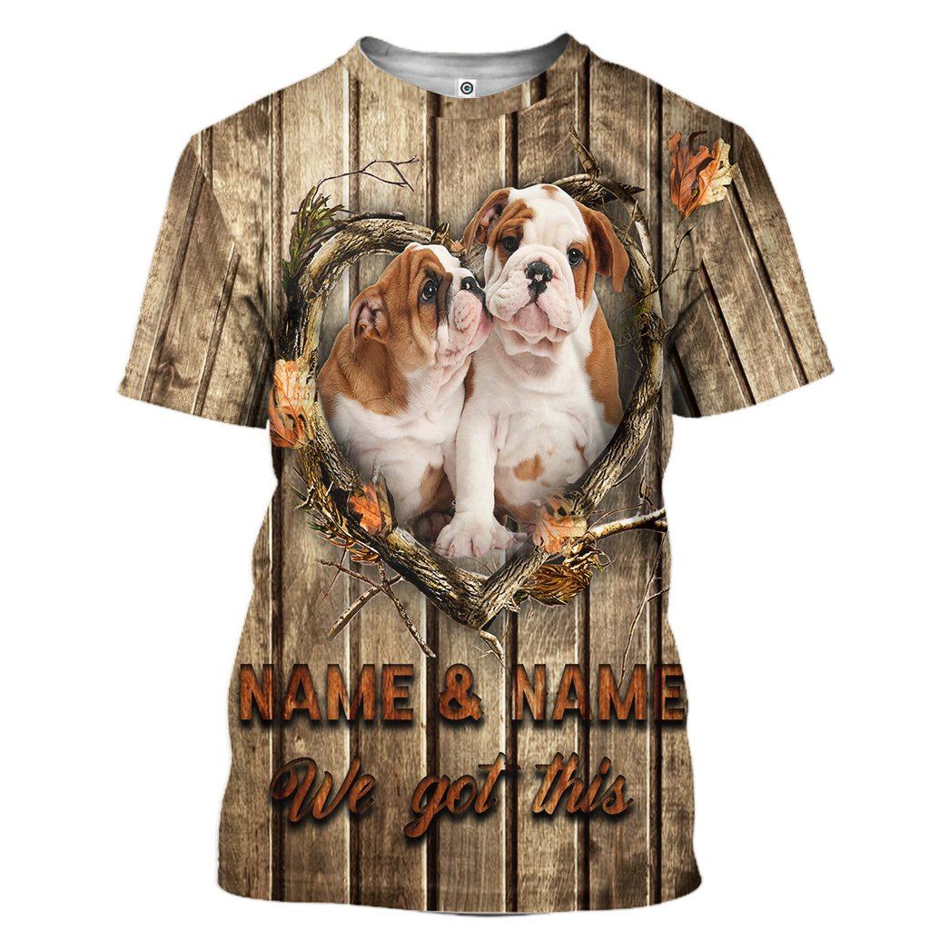 Gearhuman 3D We Got This Bulldog Couple Tshirt Hoodie Apparel GB06011 3D Apparel T-Shirt S 