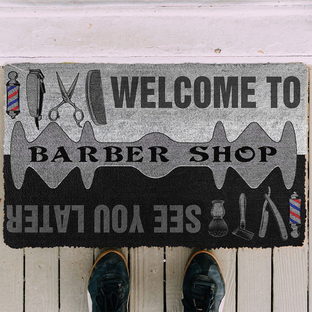 Gearhuman 3D Welcome To Barber Shop Doormat ZK0906213 Doormat 