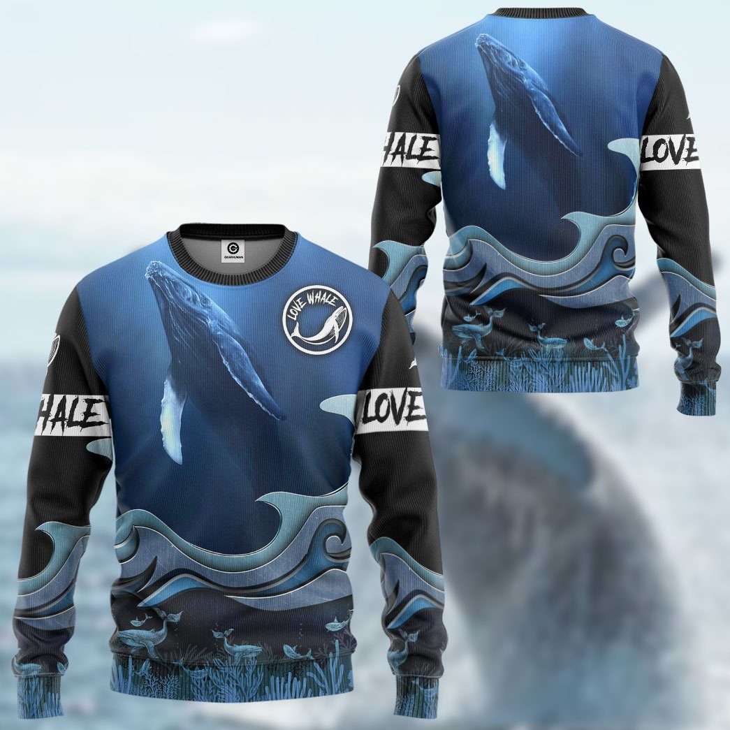 Gearhumans 3D Whale Watching Custom Tshirt Hoodie Apparel, Hoodie / M