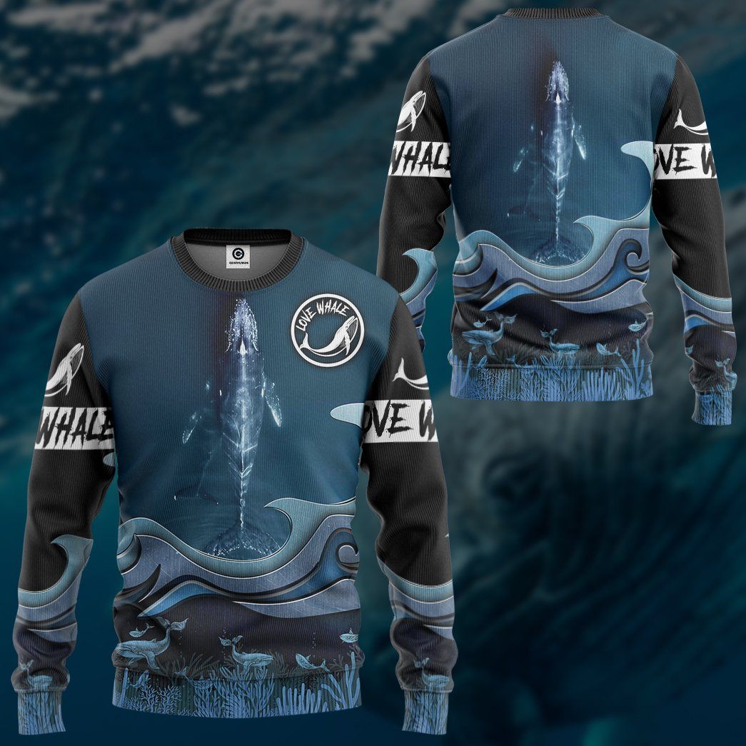Gearhumans 3D Whale Watching Love Whale Custom Tshirt Hoodie Apparel, Hoodie / 4XL