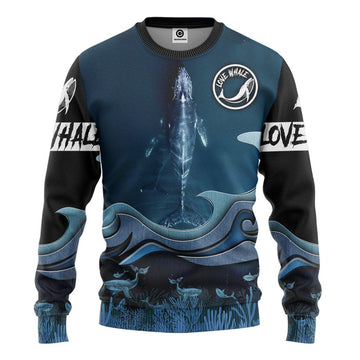 Gearhumans 3D Whale Watching Love Whale Custom Tshirt Hoodie Apparel