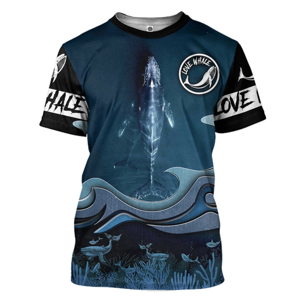 Gearhuman 3D Whale Watching Love Whale Custom Tshirt Hoodie Apparel GV12117 3D Apparel T-Shirt S 