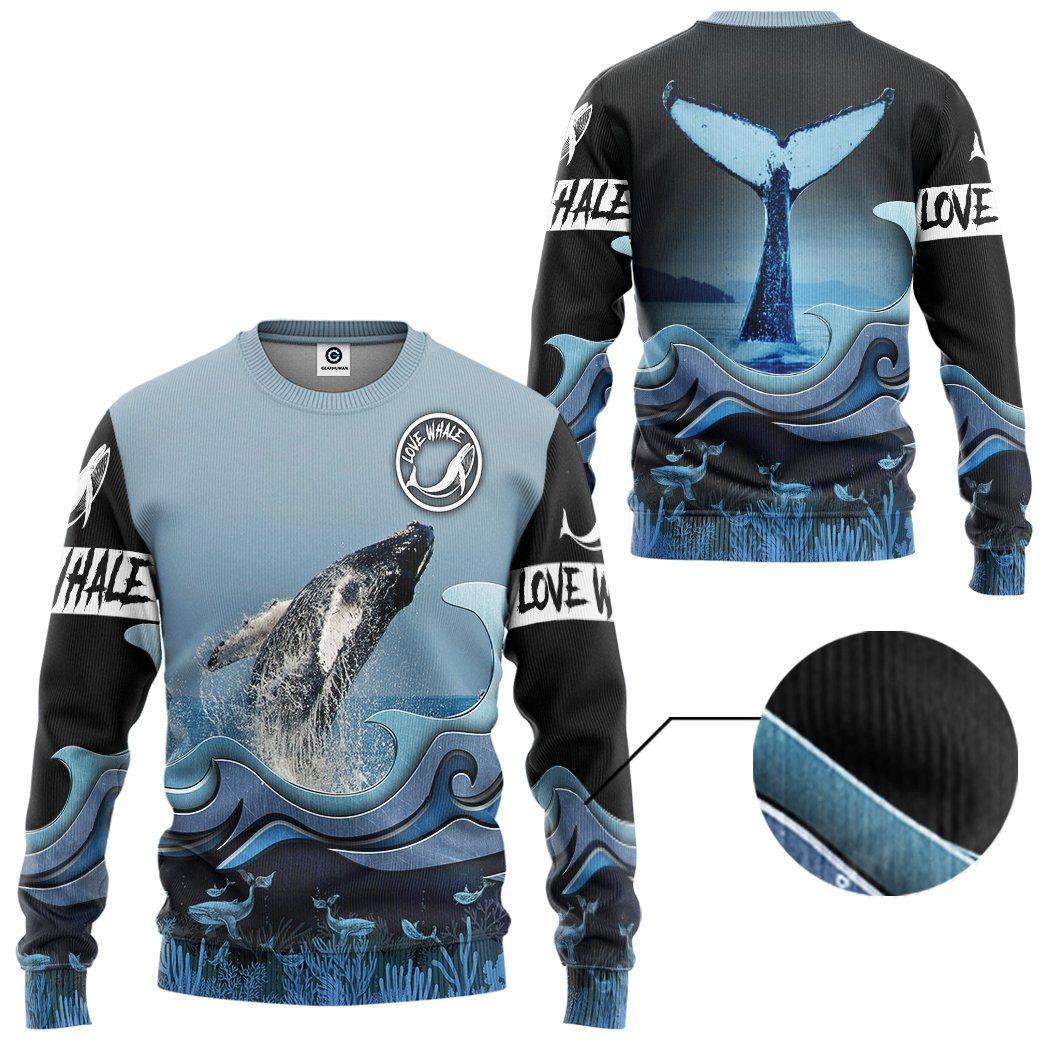 Gearhuman 3D Whale Watching Whale Lover Custom Tshirt Hoodie Apparel GV12116 3D Apparel 