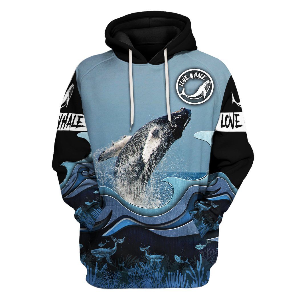 Gearhuman 3D Whale Watching Whale Lover Custom Tshirt Hoodie Apparel GV12116 3D Apparel Hoodie S 