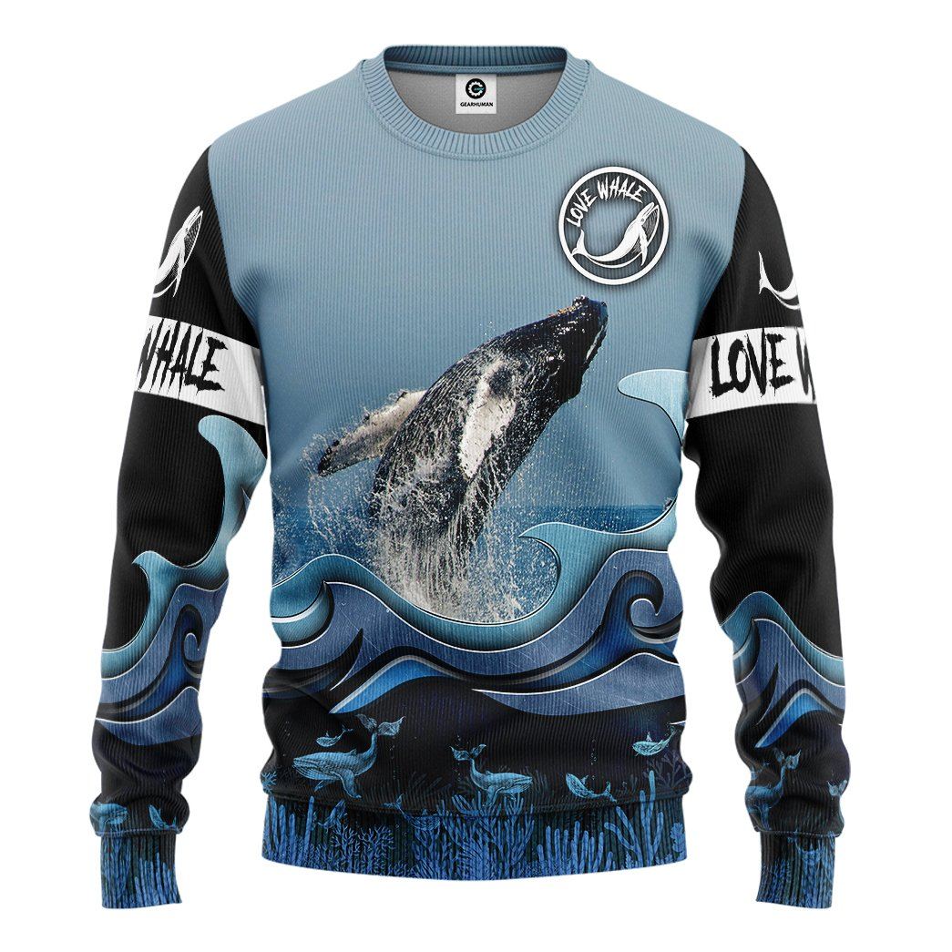 Gearhuman 3D Whale Watching Whale Lover Custom Tshirt Hoodie Apparel GV12116 3D Apparel Long Sleeve S 