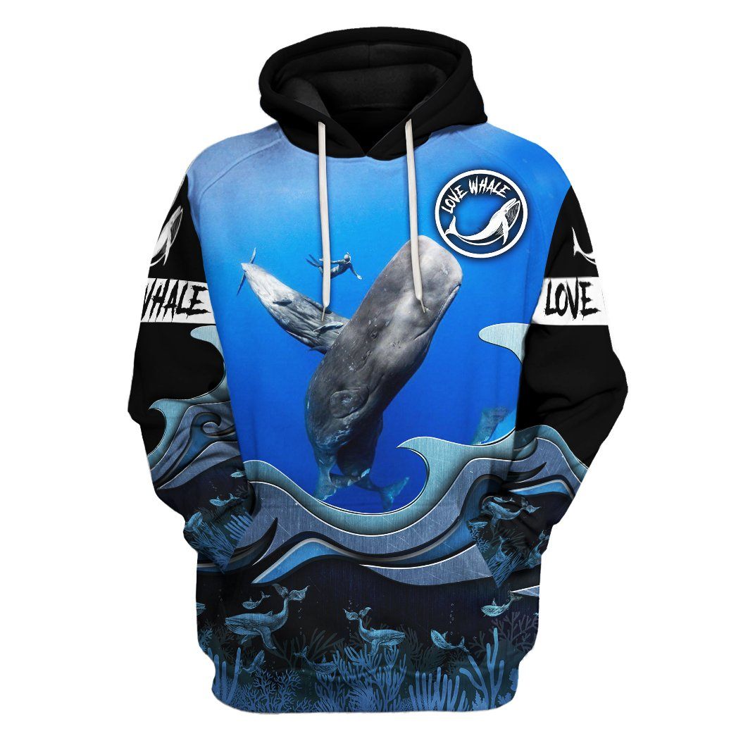 Gearhuman 3D Whale Watching Whale Lovers Custom Tshirt Hoodie Apparel GV12115 3D Apparel Hoodie S 