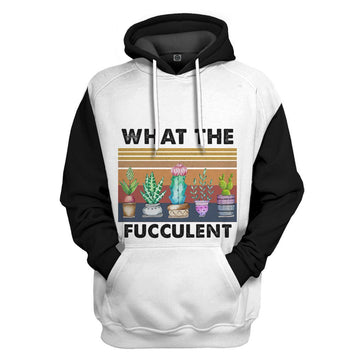 Gearhumans 3D What The Fucculent White Custom Hoodie Apparel