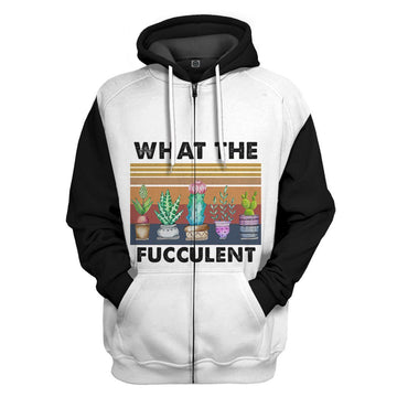 Gearhumans 3D What The Fucculent White Custom Hoodie Apparel