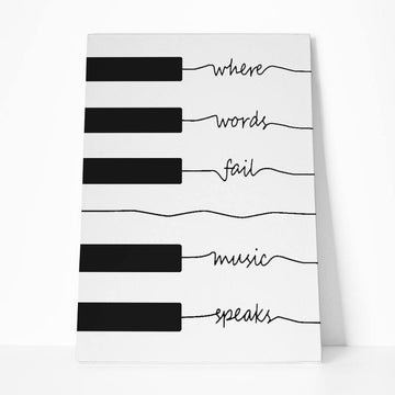 Gearhumans 3D Where Words Fail Piano Custom Canvas