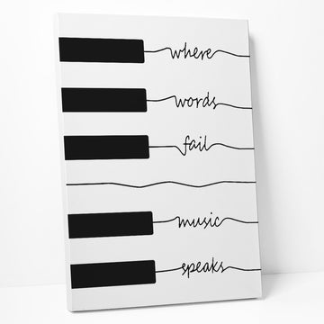 Gearhumans 3D Where Words Fail Piano Custom Canvas